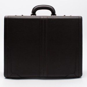 NWOT $1150 Corneliani Dark Brown Leather Expandable Attaché Business Case